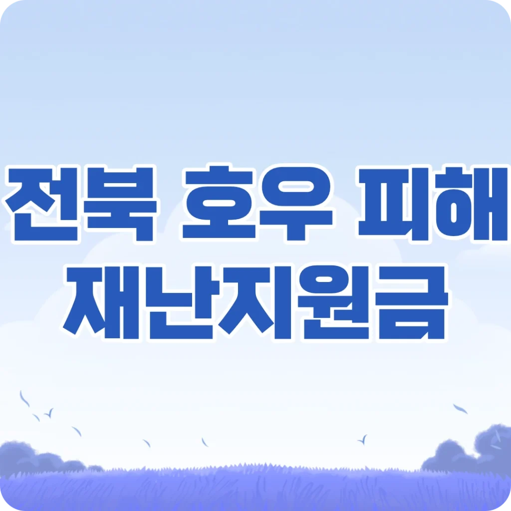 전라북도 태풍 호우 피해 재난지원금