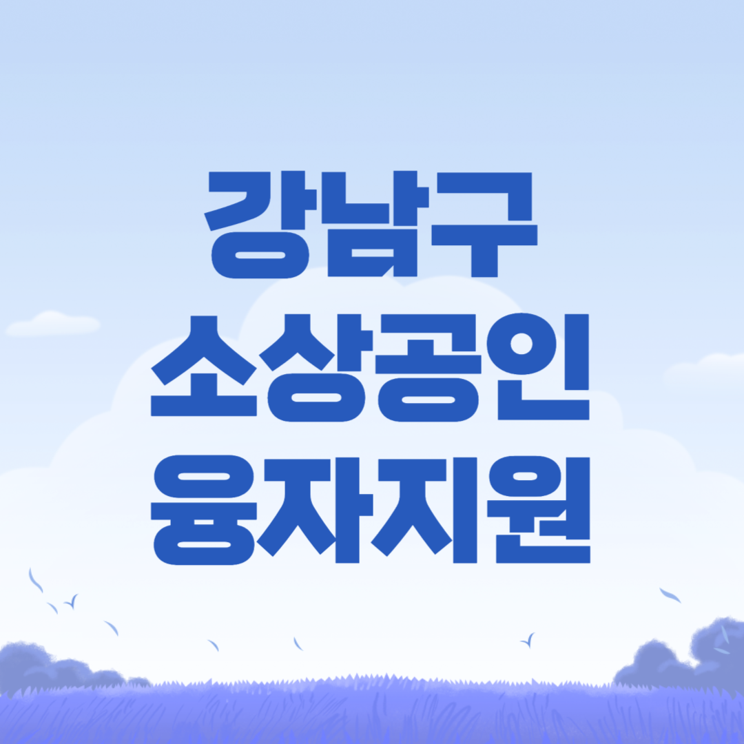2024 강남구 소상공인 융자지원