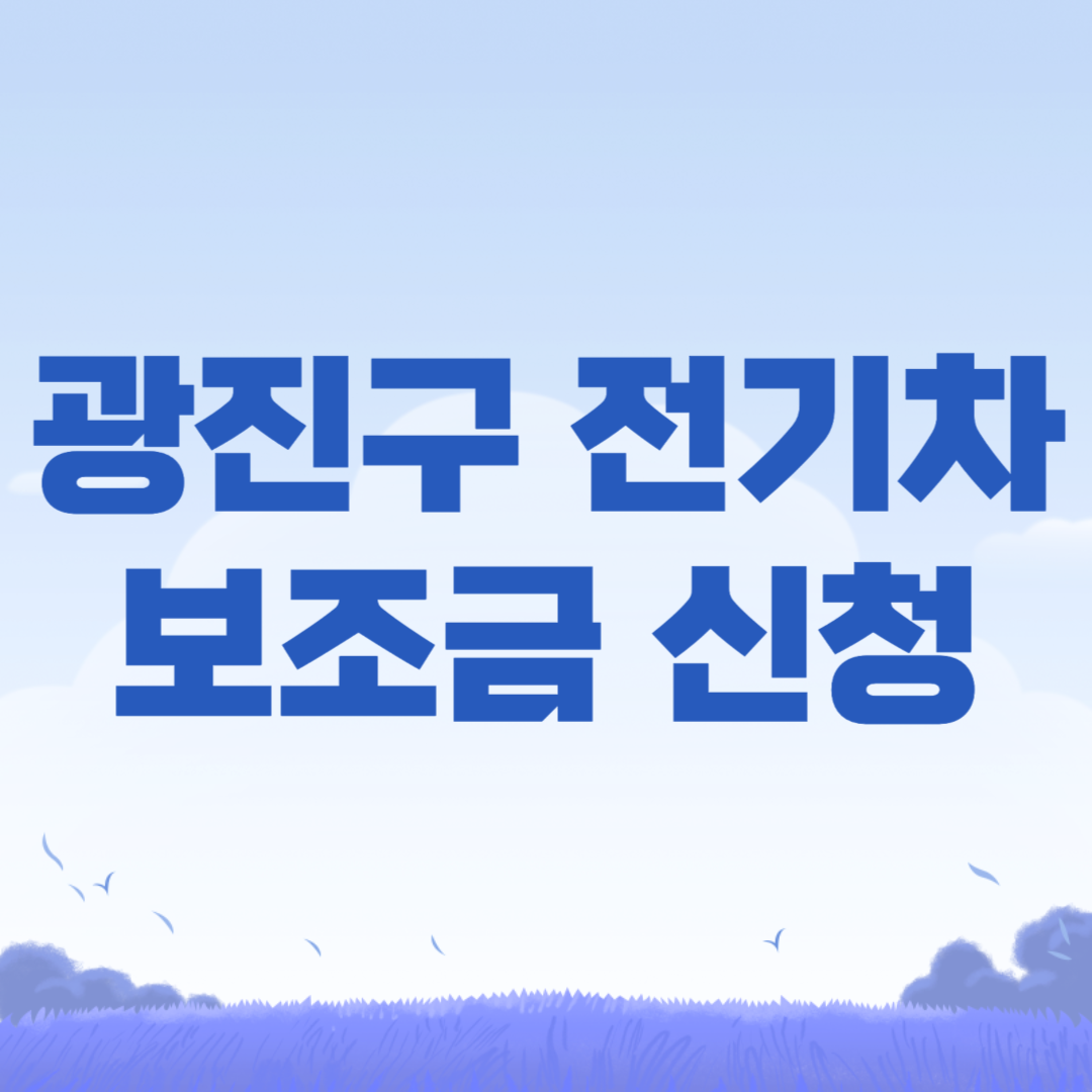 2024년 서울시 광진구 전기차 보조금