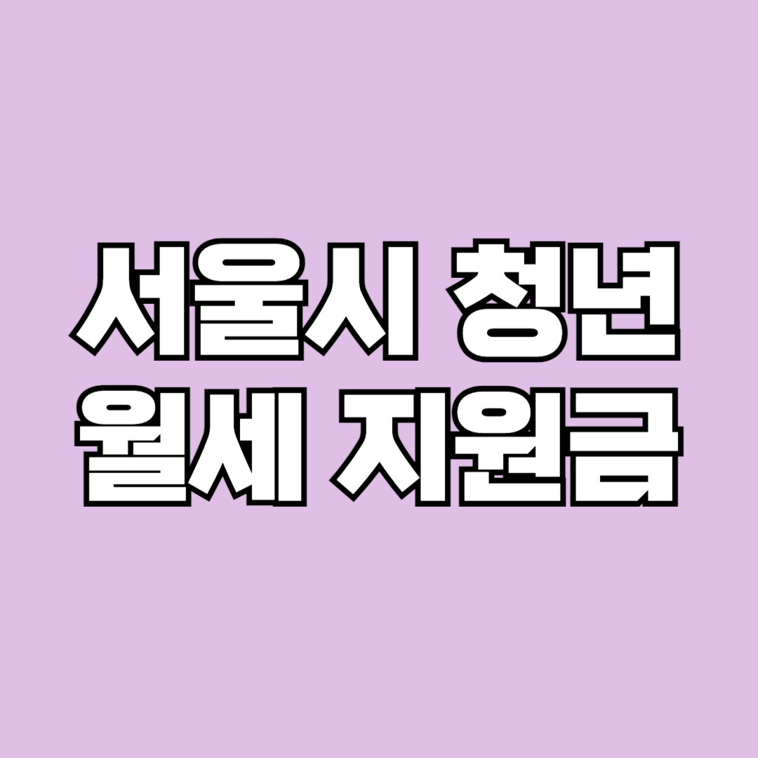 서울시 청년 월세 지원