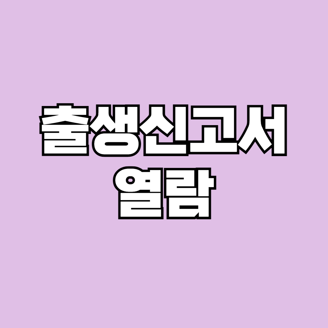 출생신고서 열람