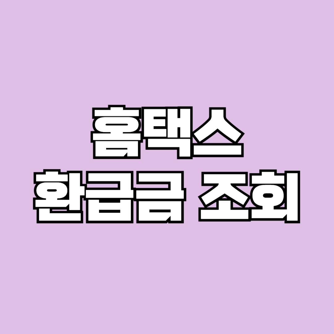 홈택스환급금조회