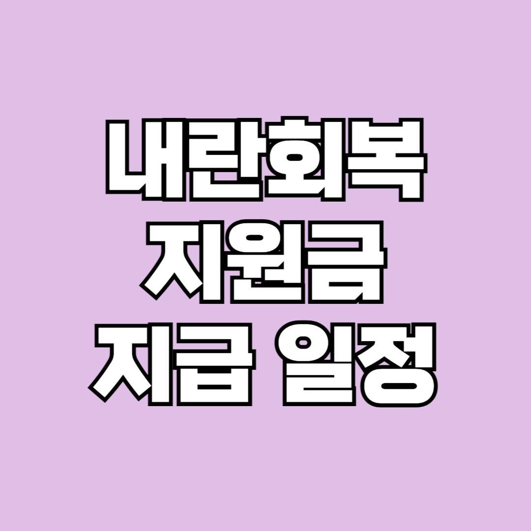 내란회복지원금 지급 일정